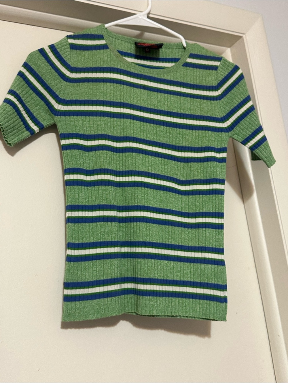 NWOT Happy Sheep Ribbed Green Striped Cotton sweater Top